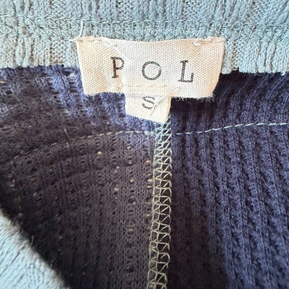 POL Blue Oversized Blocked Patch Floral Long Sleeve Sweater Small - Picture 8 of 12